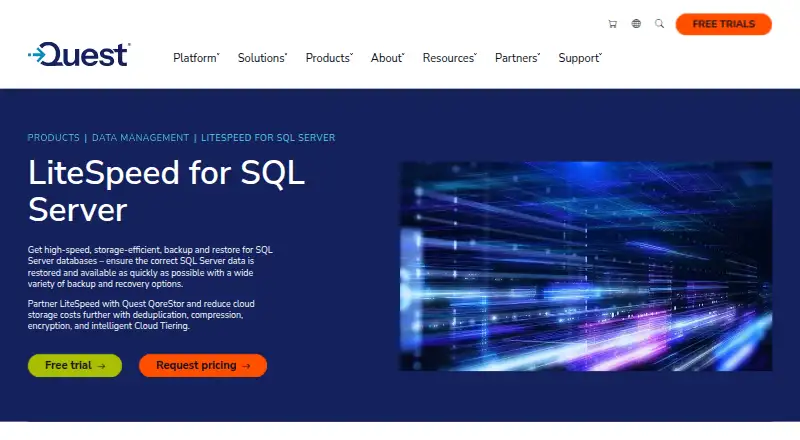 Quest LiteSpeed for SQL Server's own site