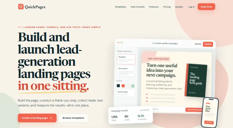 QuickPages's own site