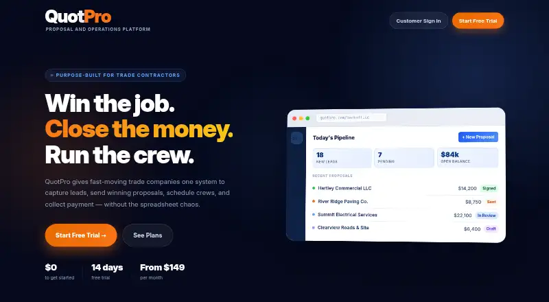 QuotPro's own site