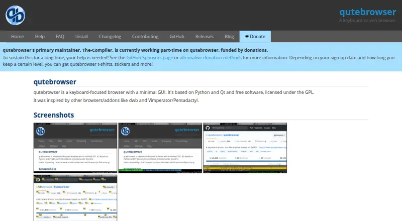 qutebrowser's own site