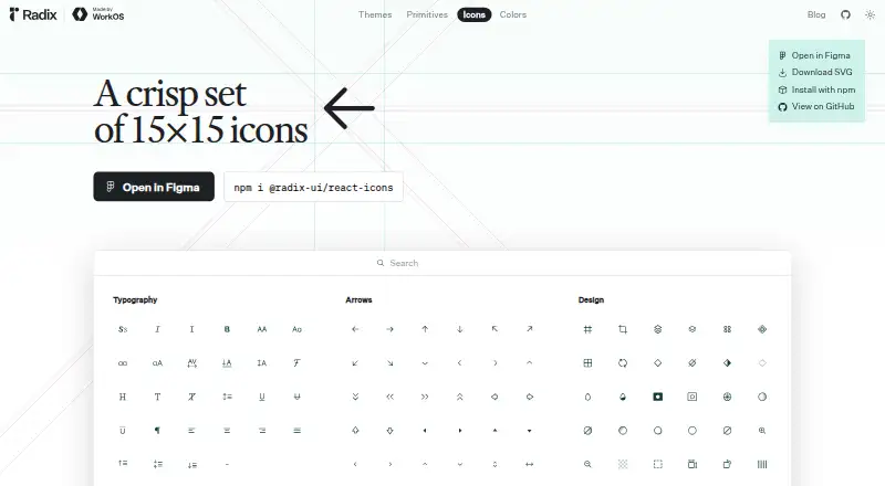Radix Icons's own site