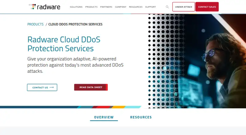Radware Cloud DDoS Protection's own site