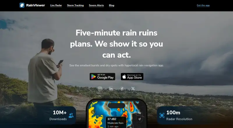 RainViewer's own site