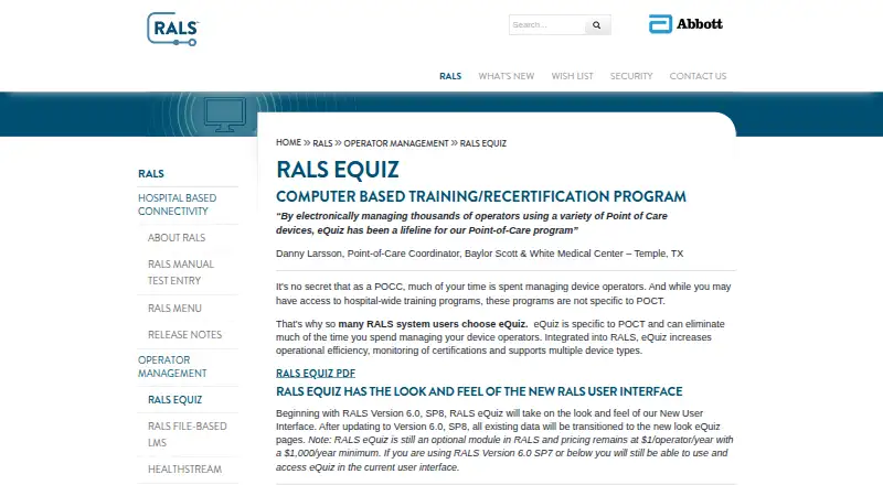 RALS eQuiz's own site