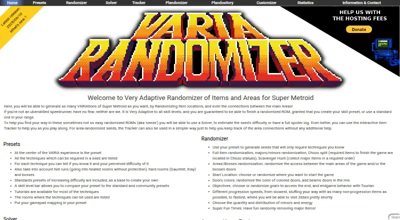 VARIA Randomizer's own site