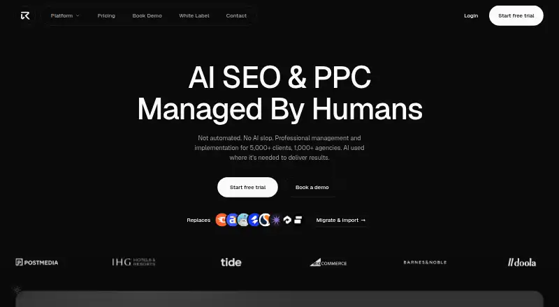 Ranked AI API's own site