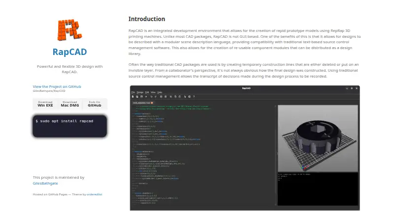 RapCAD's own site