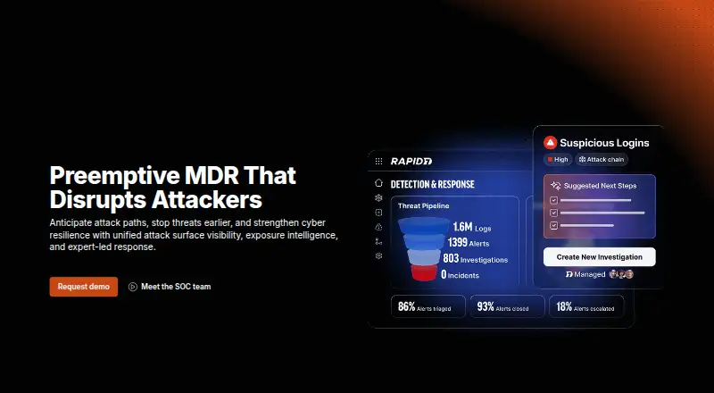 Rapid7 MDR's own site