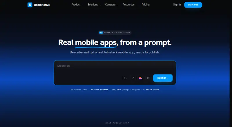 RapidNative's own site