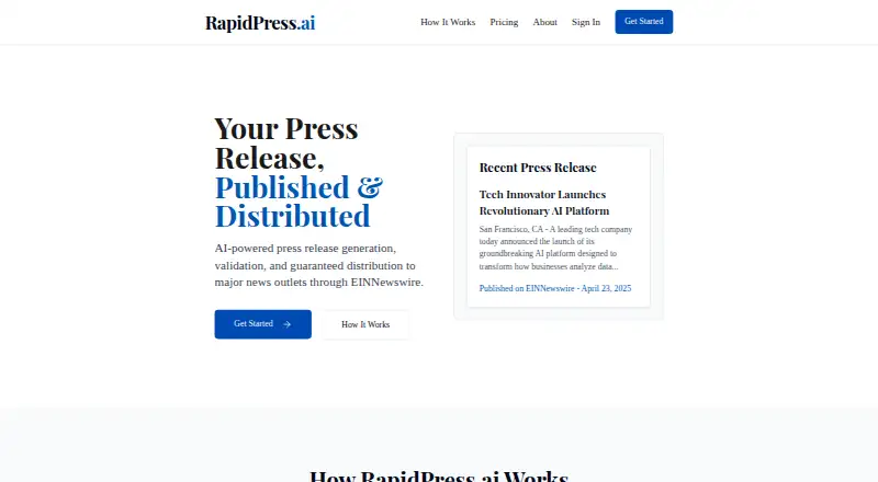 RapidPress.ai's own site