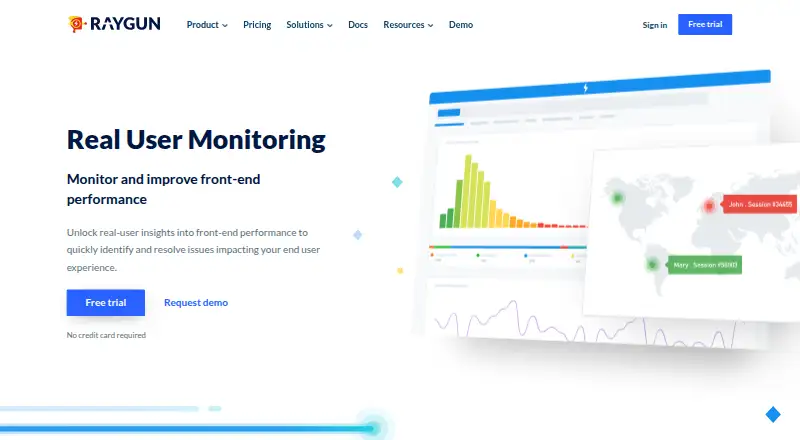 Raygun Real User Monitoring's own site