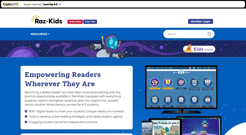 Raz-Kids's own site
