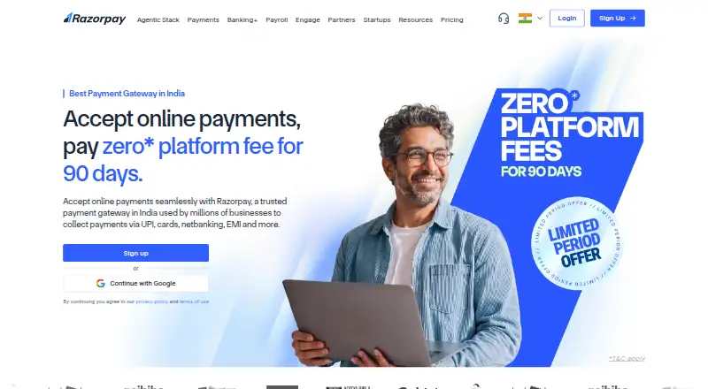 Razorpay Payment Gateway's own site