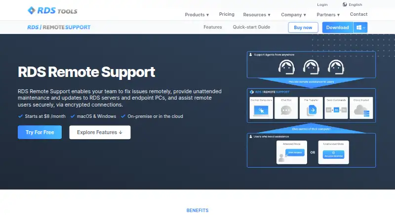 RDS Remote Support's own site