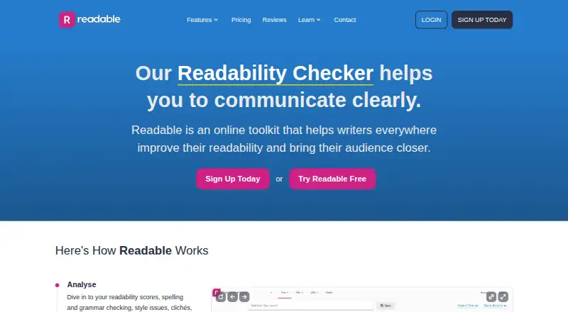 Readable's own site