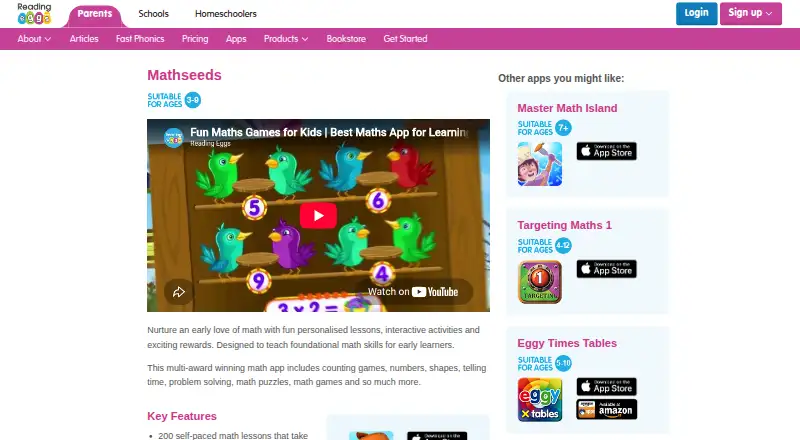 Mathseeds's own site