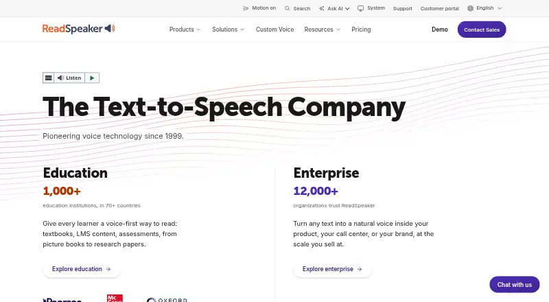 ReadSpeaker's own site