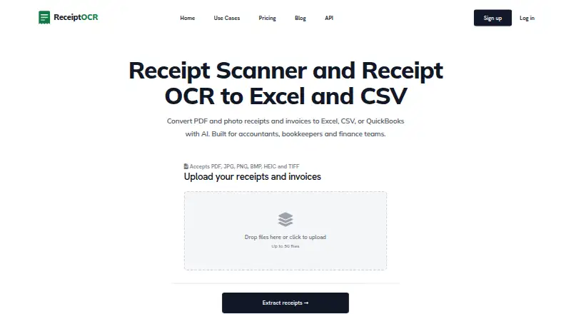 ReceiptOCR's own site