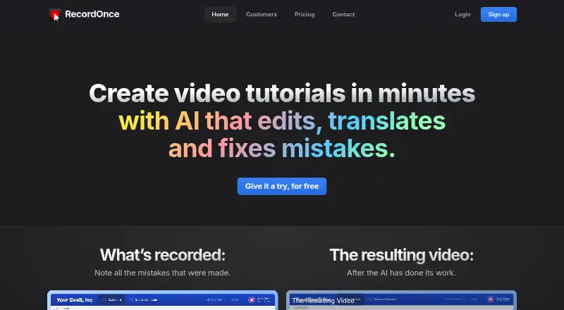 Record Once's own site