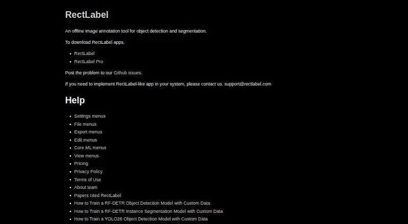 RectLabel's own site