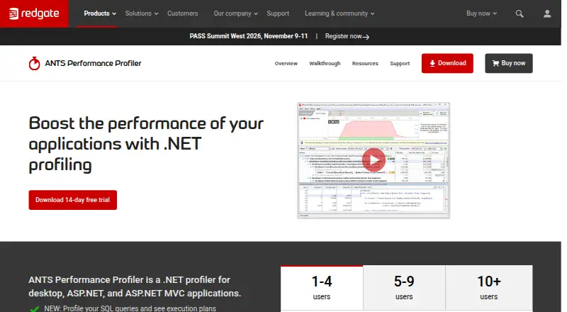Redgate ANTS Performance Profiler's own site