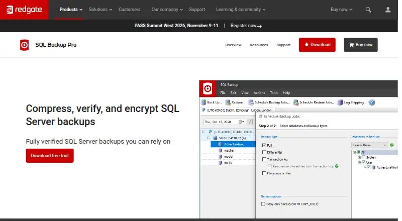 Redgate SQL Backup Pro's own site