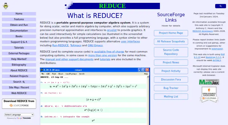 REDUCE's own site