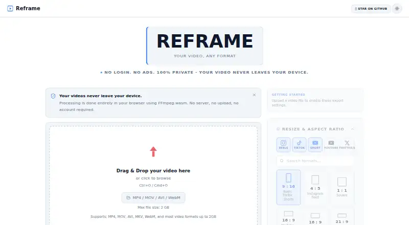 Reframe's own site