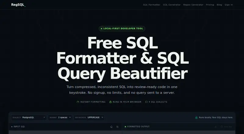 RegSQL's own site