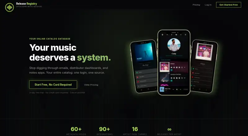 Release Registry's own site