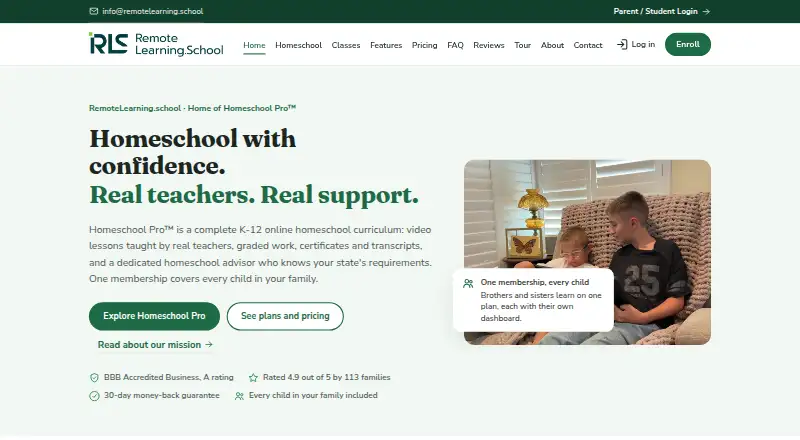 Homeschool Pro's own site