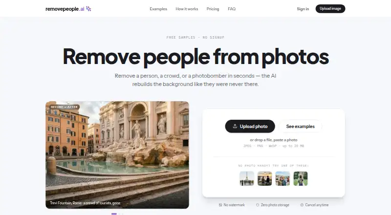 RemovePeople.ai's own site