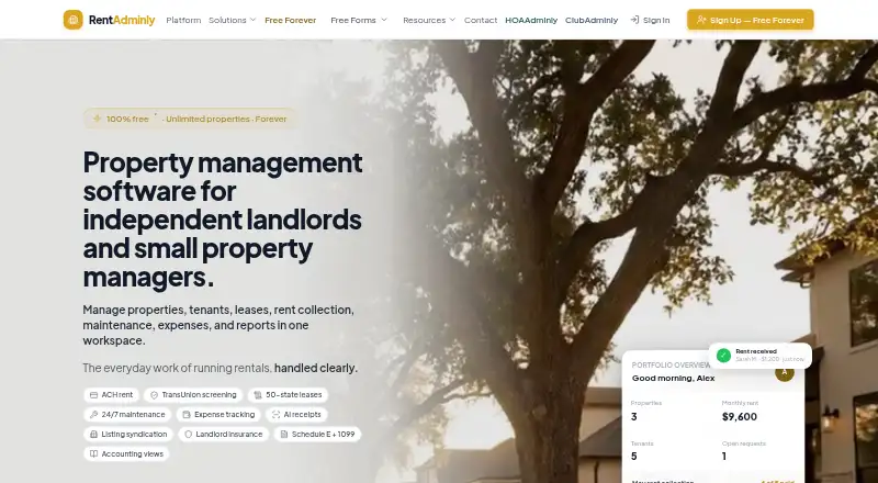 RentAdminly's own site