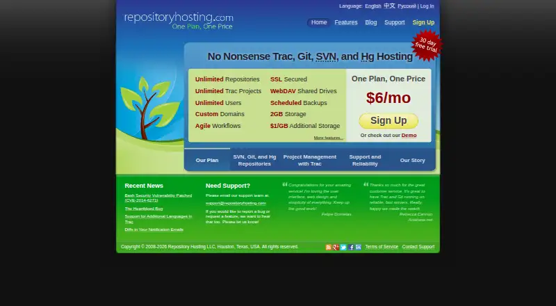 Repository Hosting's own site