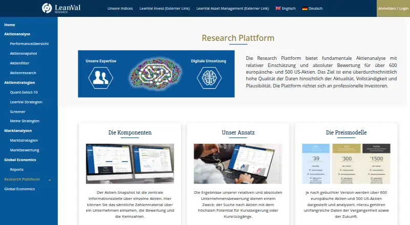 LeanVal Research Platform's own site