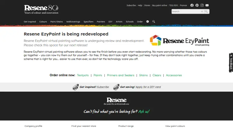 Resene EzyPaint's own site