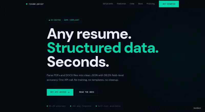 Resume Parser's own site