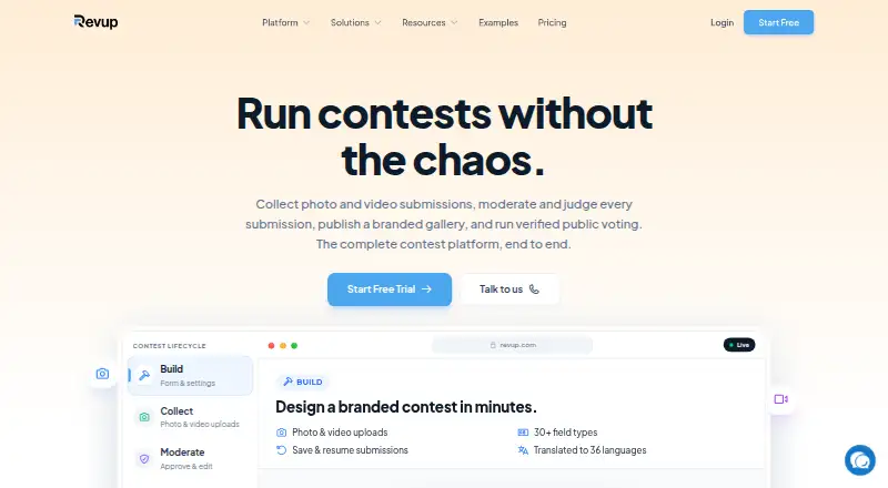 Revup's own site
