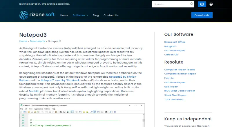 Notepad3's own site