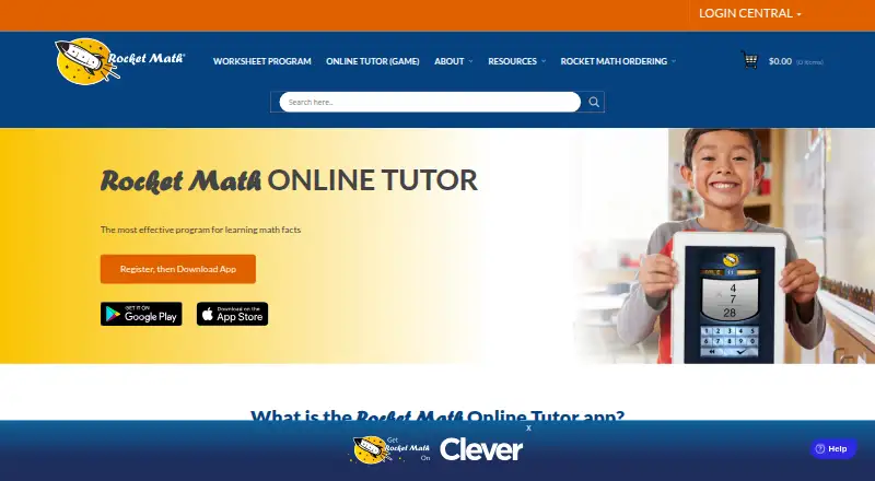 Rocket Math's own site