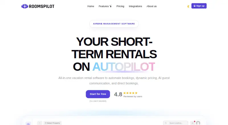 Roomspilot's own site