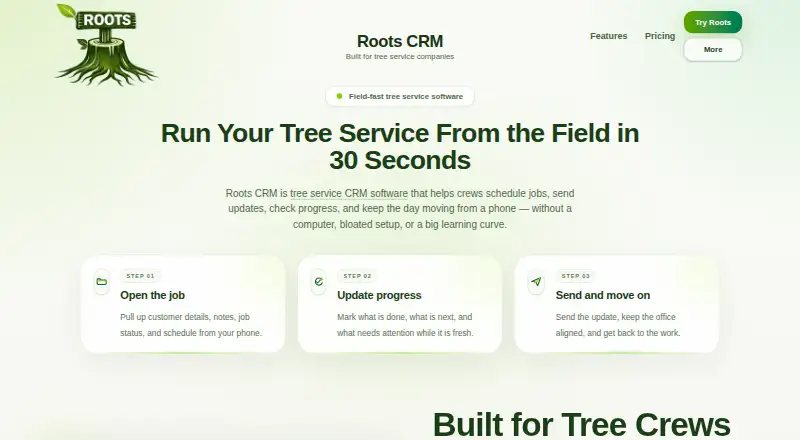 Roots CRM's own site