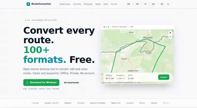 RouteConverter's own site