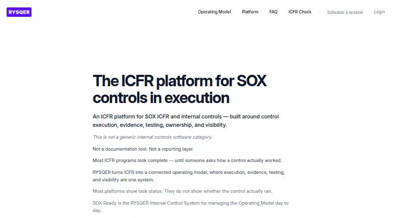 RYSQER ICFR Platform's own site
