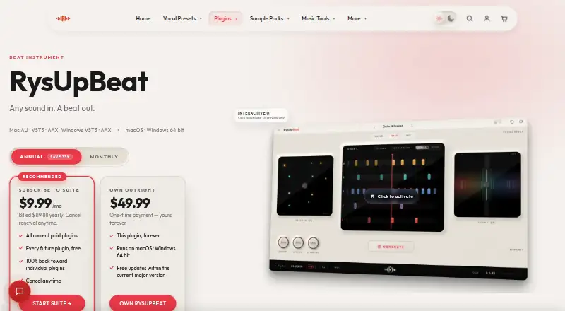 RysUpBeat's own site