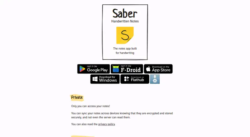 Saber's own site