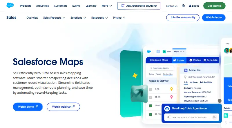 Salesforce Maps's own site