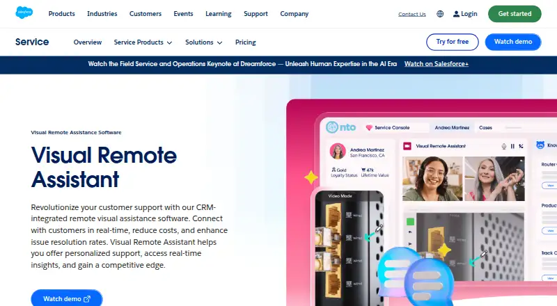 Salesforce Visual Remote Assistant's own site