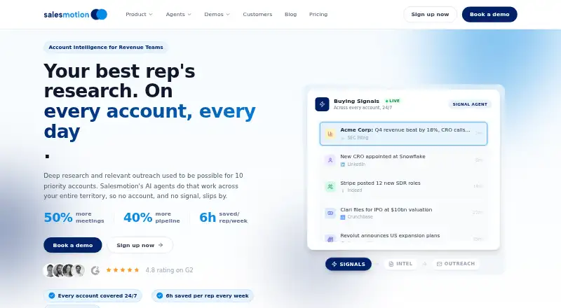 The Salesmotion homepage