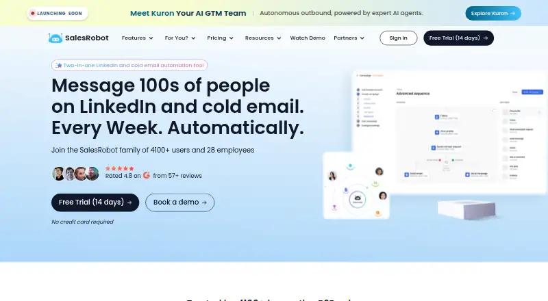 SalesRobot's own site